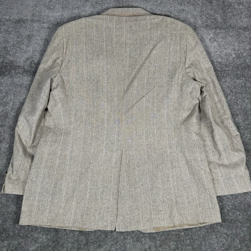 Vintage‎ Towncraft Suit Jacket Men's 48L Beige Plaid Silk 2 Button Blazer